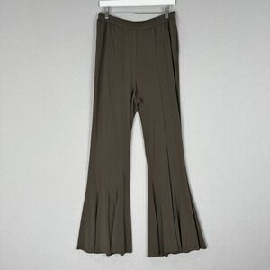 Chalou Womens Pants 14 Green Bell Bottom Flare Pull On Jersey Knit Comfy Retro